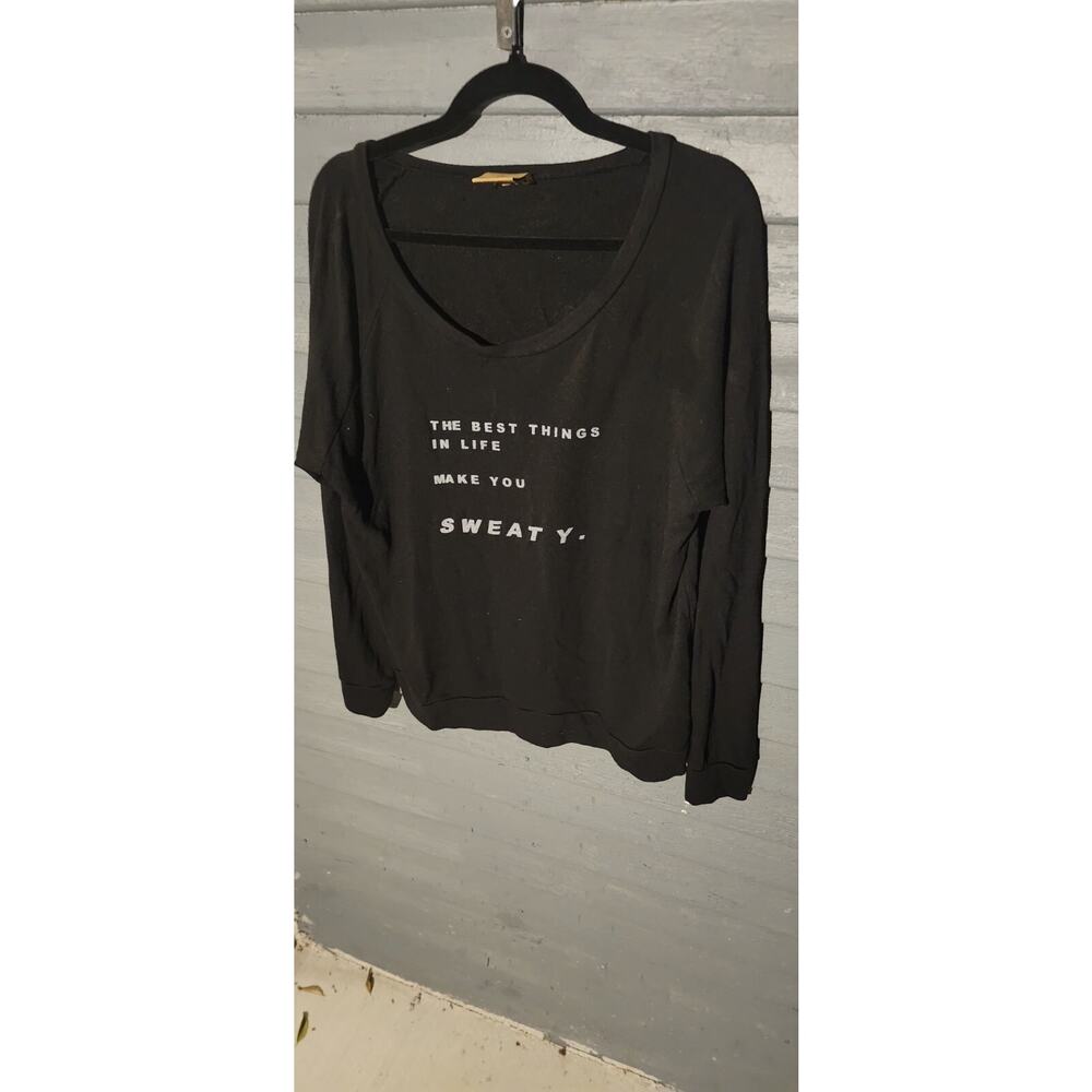 Good hYOUman Sz Medium Black Sweatshrt The Best Things In Life Make You Sweaty